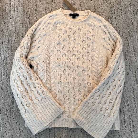 J. Crew Sweaters - J crew knitted sweater cream colored size small crew neck
